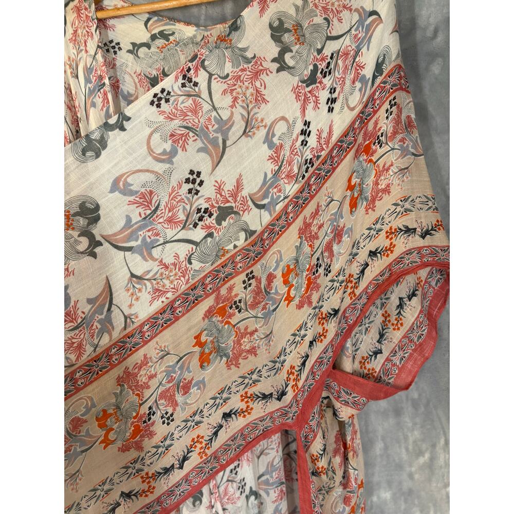 Boho Floral Midi Open Front Lightweight Kimono Du… - image 9